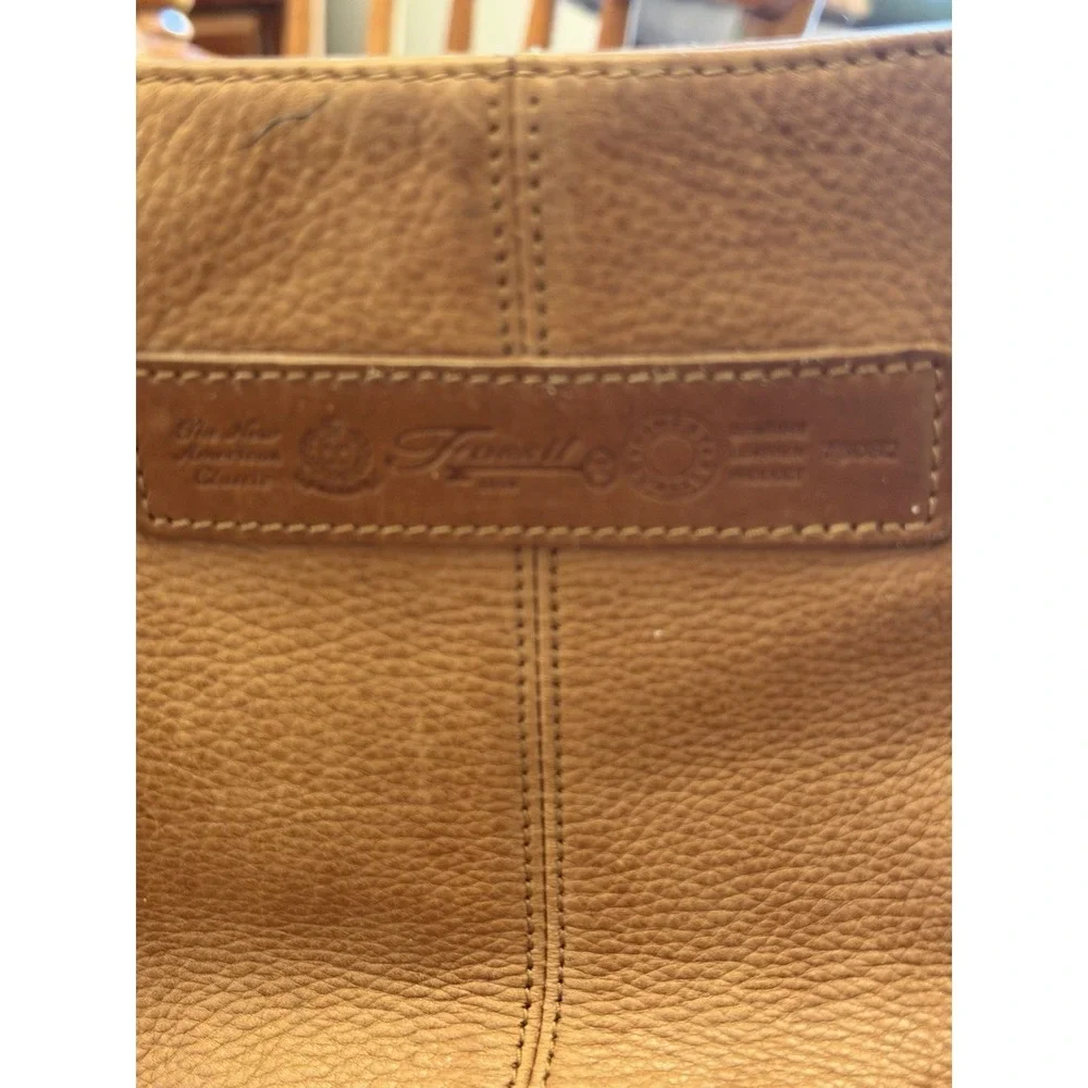 Vintage Fossil Caramel Brown Pebbled Leather Purse Shoulder Bag Crossbody #75082